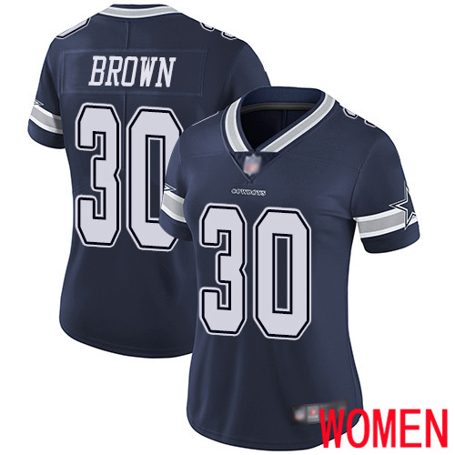 Women Dallas Cowboys Limited Navy Blue Anthony Brown Home 30 Vapor Untouchable NFL Jersey